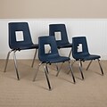 Advantage Navy Student Stack School Chair - 12 4 Pack (ADVSSC12NAVY4)