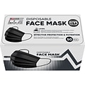 PPE Mask USA Disposable Surgical Face Mask, 3-Ply, Adult, Black, 50/Box (SMN200057)