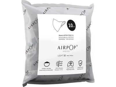 AirPop Light SE Reusable Face Mask, Adult, 10/Pack (HAN100017)