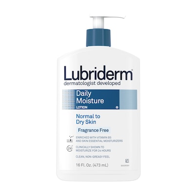 Lubriderm Daily Moisture Lotion, Fragrance-Free, 16 Fl. Oz (420127)