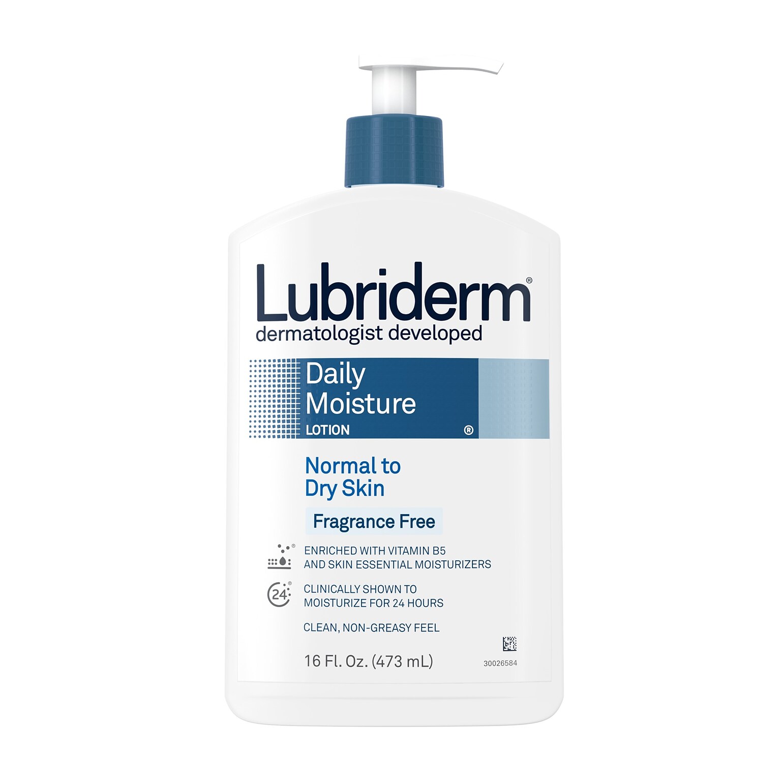 Lubriderm Daily Moisture Lotion, Fragrance-Free, 16 Fl. Oz (420127)