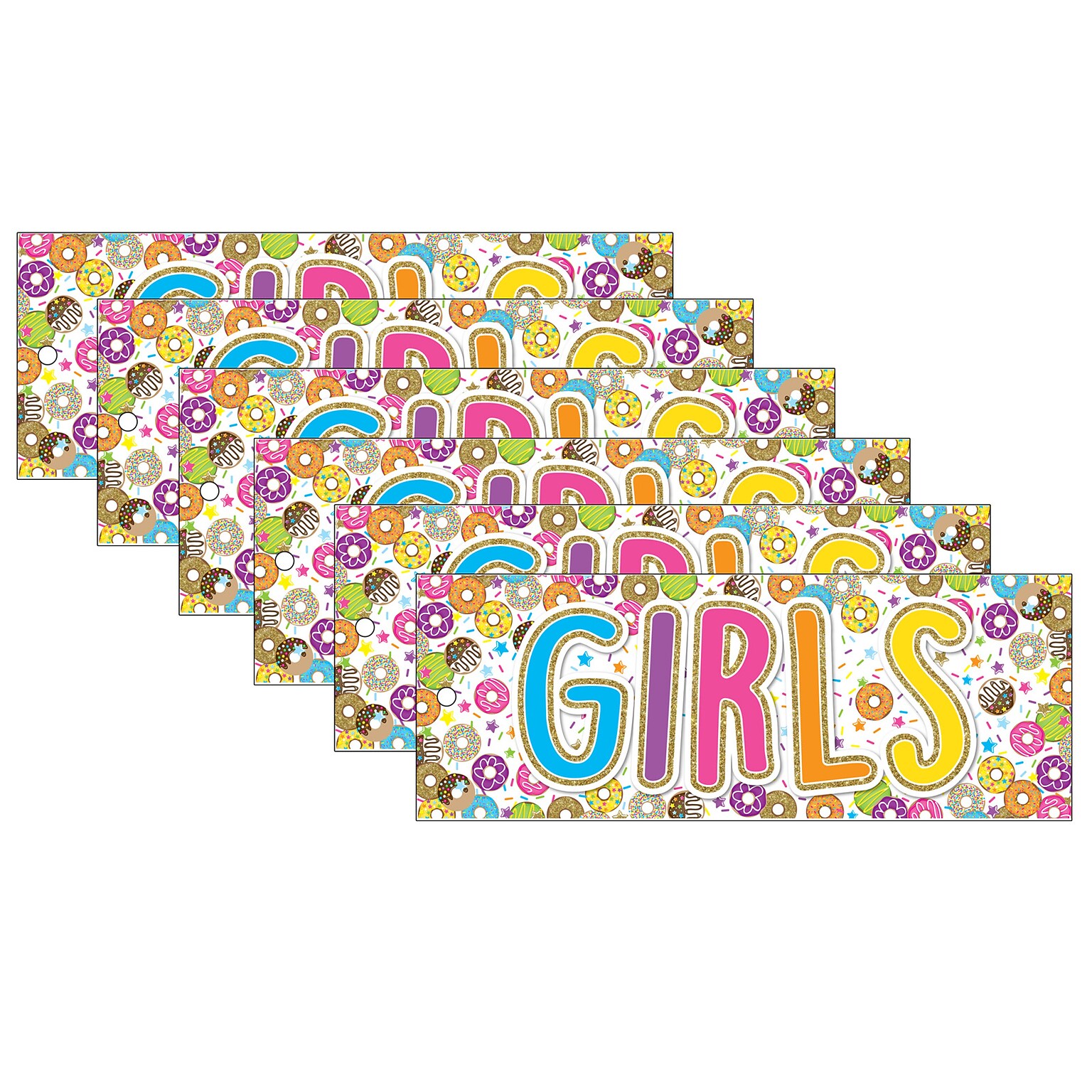 Ashley Productions Laminated Hall Pass, DonutFetti Girls Pass, Pack of 6 (ASH10763-6)