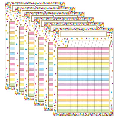 Ashley Productions Smart Poly Chart, Confetti Dry Erase Incentive Chart, Pack of 6 (ASH91042-6)