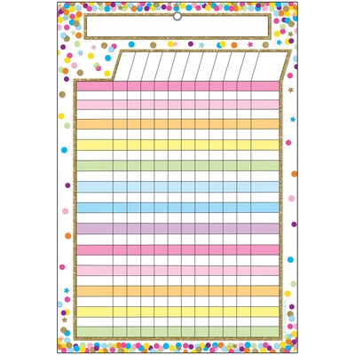 Ashley Productions Smart Poly Chart, Confetti Dry Erase Incentive Chart, Pack of 6 (ASH91042-6)