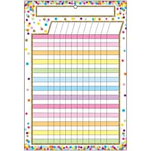 Ashley Productions Smart Poly Chart, Confetti Dry Erase Incentive Chart, Pack of 6 (ASH91042-6)