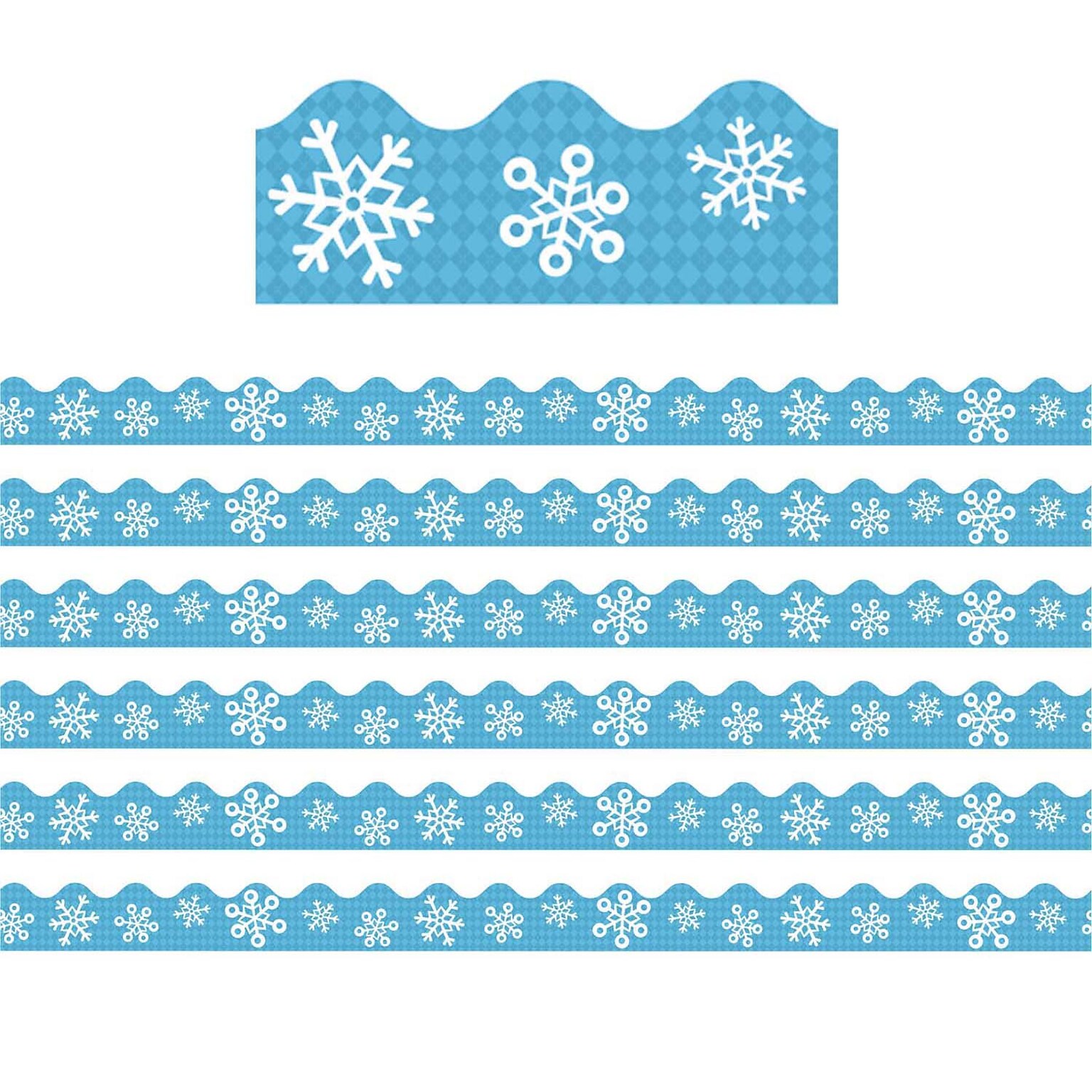 Carson Dellosa Education Scalloped Border, 2.25 x 234, Snowflakes and Argyle (CD-108224-6)