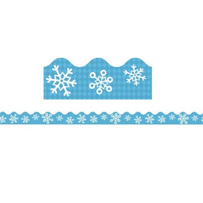 Carson Dellosa Education Scalloped Border, 2.25 x 234, Snowflakes and Argyle (CD-108224-6)