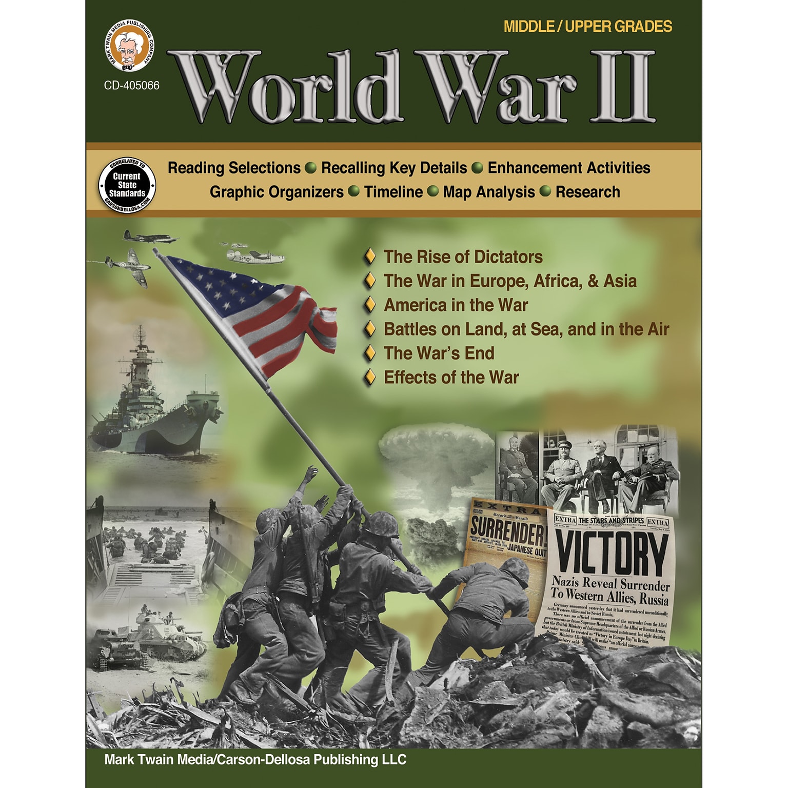 World War II Workbook, Grades 6-12 by Mark Twain Media, Paperback (9781622238514)