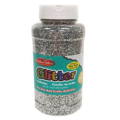 CLI Creative Arts Glitter, 1 lb. Bottle, Silver, Pack of 3 (CHL41145-3)