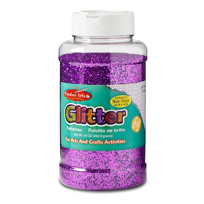 CLI Creative Arts Glitter, 1 lb. Bottle, Purple, Pack of 3 (CHL41160-3)