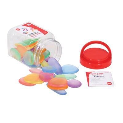 Edx Education Junior Rainbow Pebbles, Assorted Transparent Colors, Set of 36 (CTU13228)