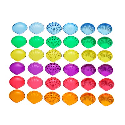 Edx Education Transparent Tactile Shells, Assorted Colors, Set of 72 (CTU13841)