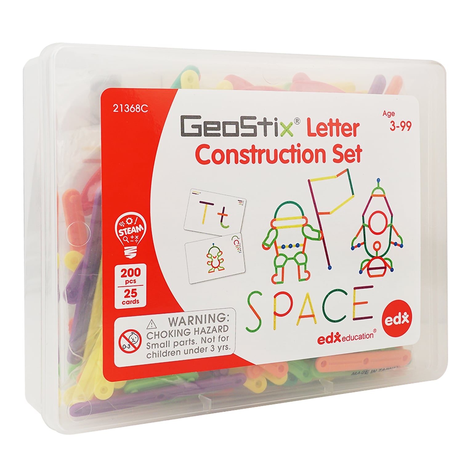 Edx Education GeoStix Letter Construction Set, 200 Pieces (CTU21368)