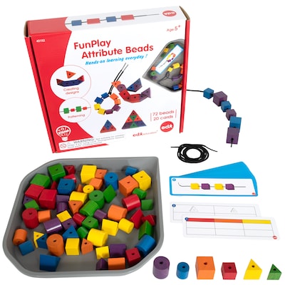 Edx Education FunPlay Attribute Beads, Assorted Colors (CTU40152)