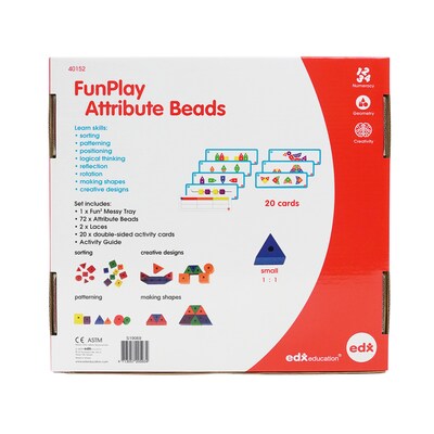 Edx Education FunPlay Attribute Beads, Assorted Colors (CTU40152)