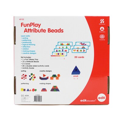 Edx Education FunPlay Attribute Beads, Assorted Colors (CTU40152)