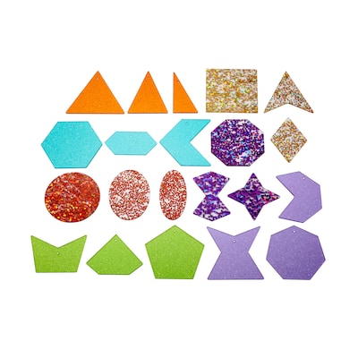 TickiT Rainbow Glitter Shapes, Assorted Colors,  Set of 21 (CTU72622)