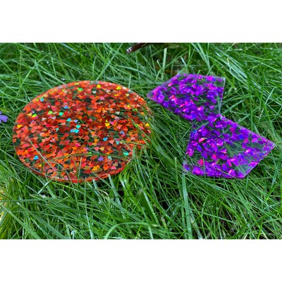 TickiT Rainbow Glitter Shapes, Assorted Colors,  Set of 21 (CTU72622)