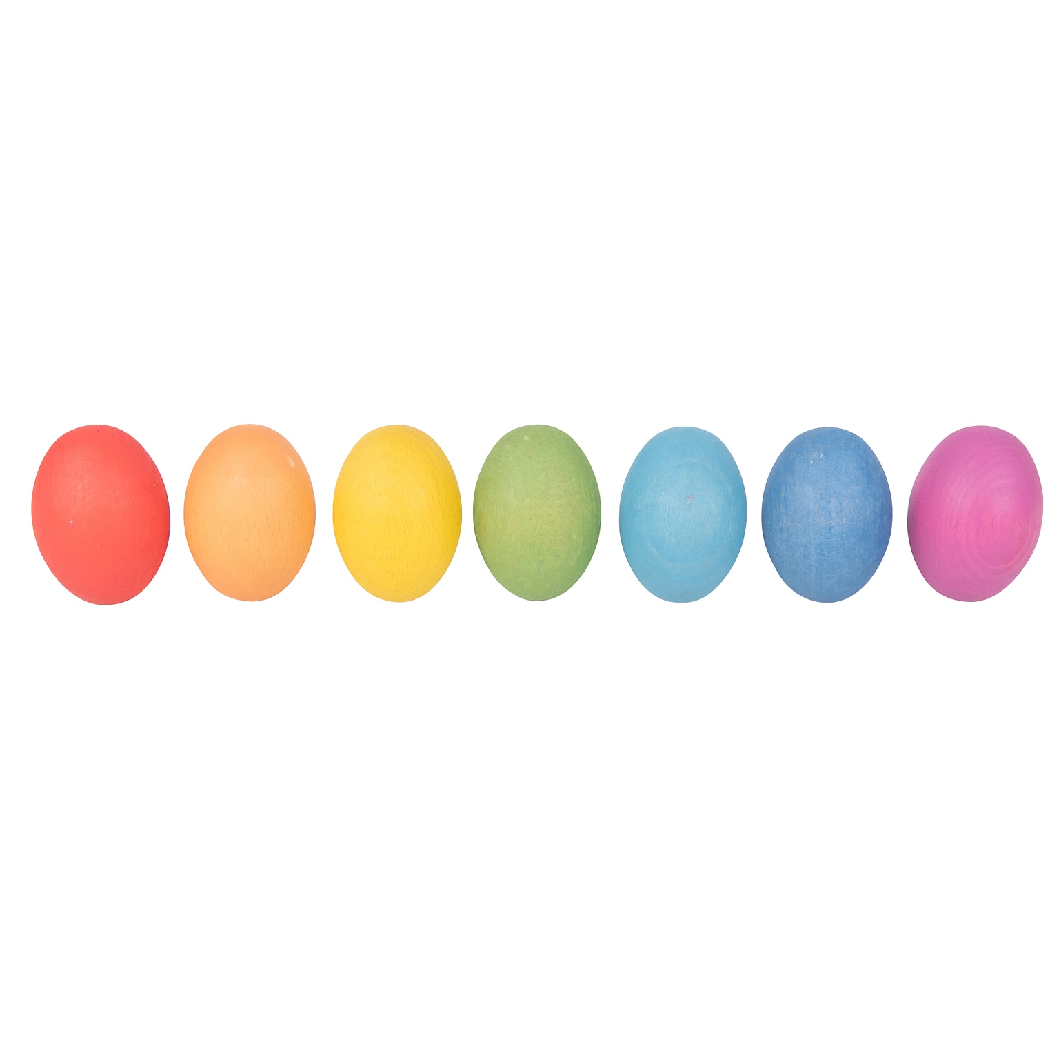 TickiT Rainbow Wooden Eggs, Assorted Colors, Set of 7 (CTU74005)