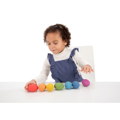 TickiT Rainbow Wooden Eggs, Assorted Colors, Set of 7 (CTU74005)