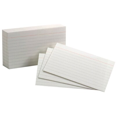 Oxford 3" x 5" Commercial Index Cards, Ruled, White, 1000/Pack, 2 Packs/Bundle (ESS00031-2)