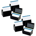 Oxford® 3 x 5 Plastic Index Boxes, 300 Cards Capacity, Black, Pack of 6 (ESS01351-6)