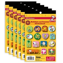 Eureka Peanuts Seasons and Holidays Sticker Book, Pack of 6 (EU-609692-6)