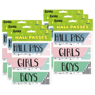 Eureka Simply Sassy Hall Passes, 3 Per Set, 6 Sets (EU-642023-6)