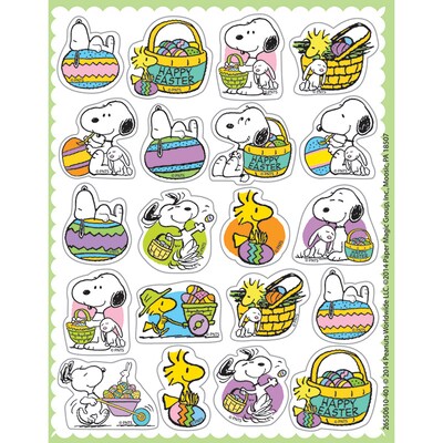 Eureka Peanuts® Easter Theme Stickers, 120 Per Pack, 12 Packs (EU-655061-12)