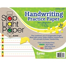Eureka Stop Light Paper, 8.5 x 11 Practice Writing Paper, 50 Sheets, Pack of 6 (EU-805106-6)