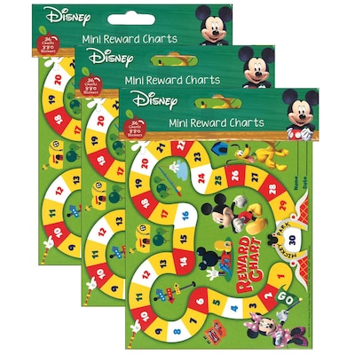 Eureka Mickey Mouse Clubhouse Mickey Park Mini Reward Charts with Stickers, 36 Charts Per Pack, 3 Pa