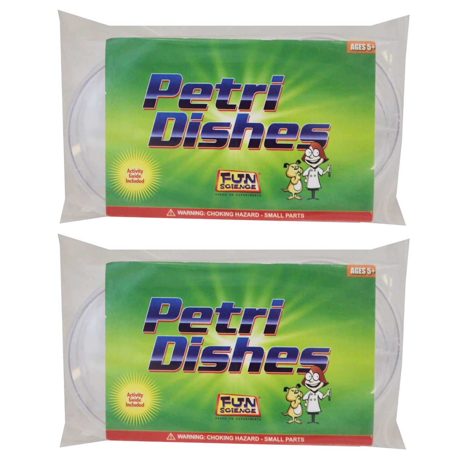 Fun Science Petri Dishes, Extra Deep, 4 Per Pack, 2 Packs (FI-PLG2-2)
