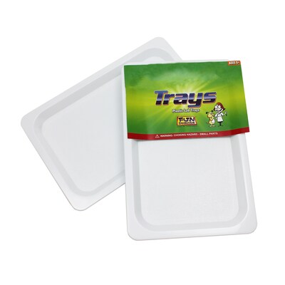 Fun Science Plastic Lab Trays, White, 4 Per Pack, 2 Packs (FI-T08-2)