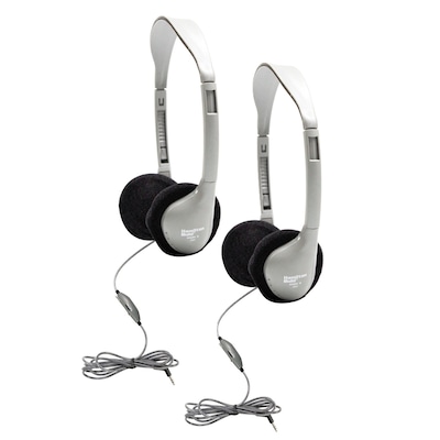 HamiltonBuhl SchoolMate On-Ear Stereo Headphone with In-Line Volume Control, Pack of 2 (HECHA2V-2)