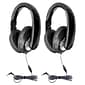 HamiltonBuhl® Smart-Trek Deluxe Stereo Headphone with In-Line Volume Control & 3.5mm TRS Plug, Pack of 2 (HECST1BK-2)