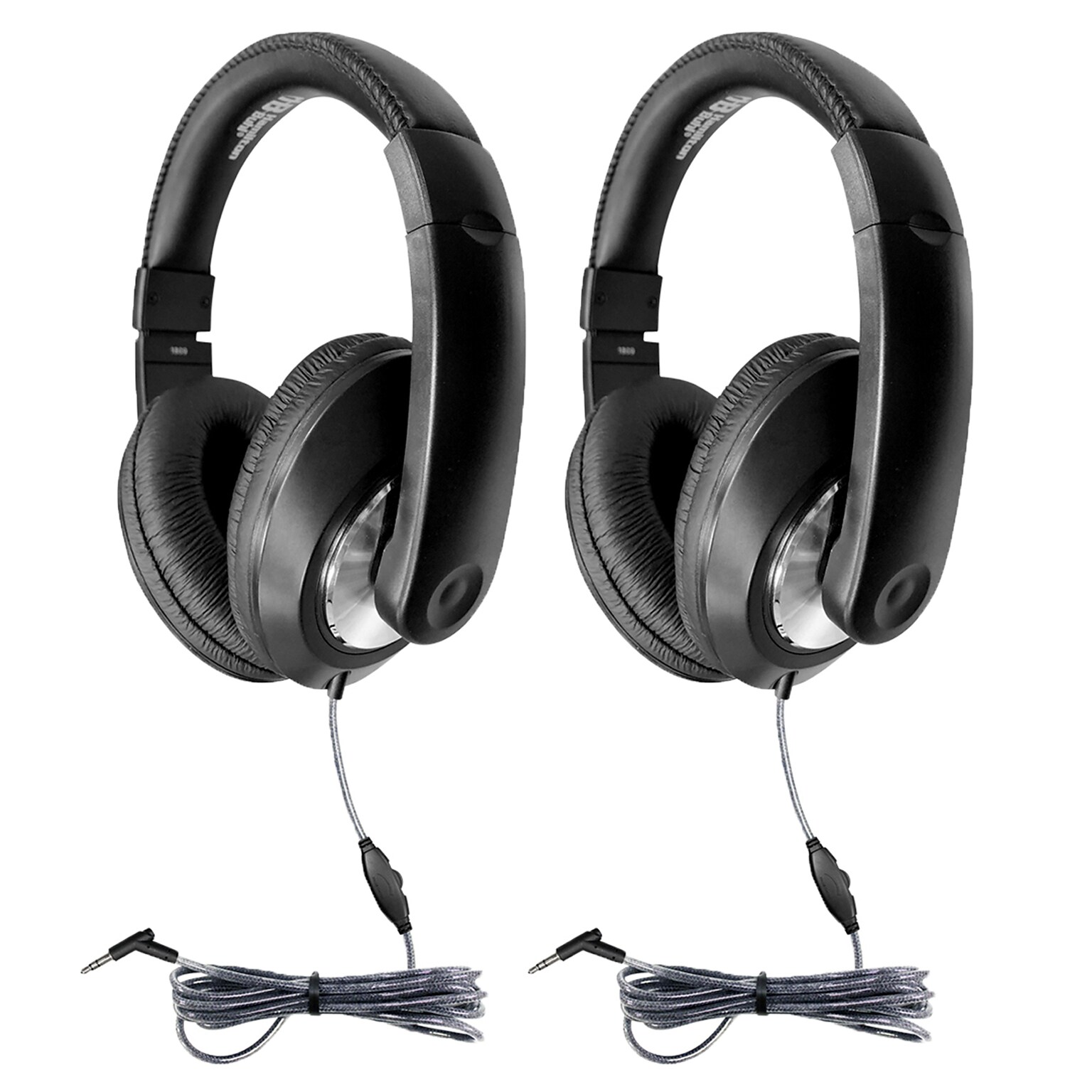 HamiltonBuhl Smart-Trek Deluxe Stereo Headphones, 2/Pack (HECST1BK-2)