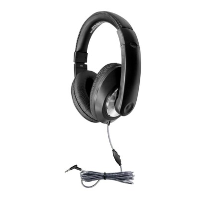 HamiltonBuhl® Smart-Trek Deluxe Stereo Headphone with In-Line Volume Control & 3.5mm TRS Plug, Pack of 2 (HECST1BK-2)