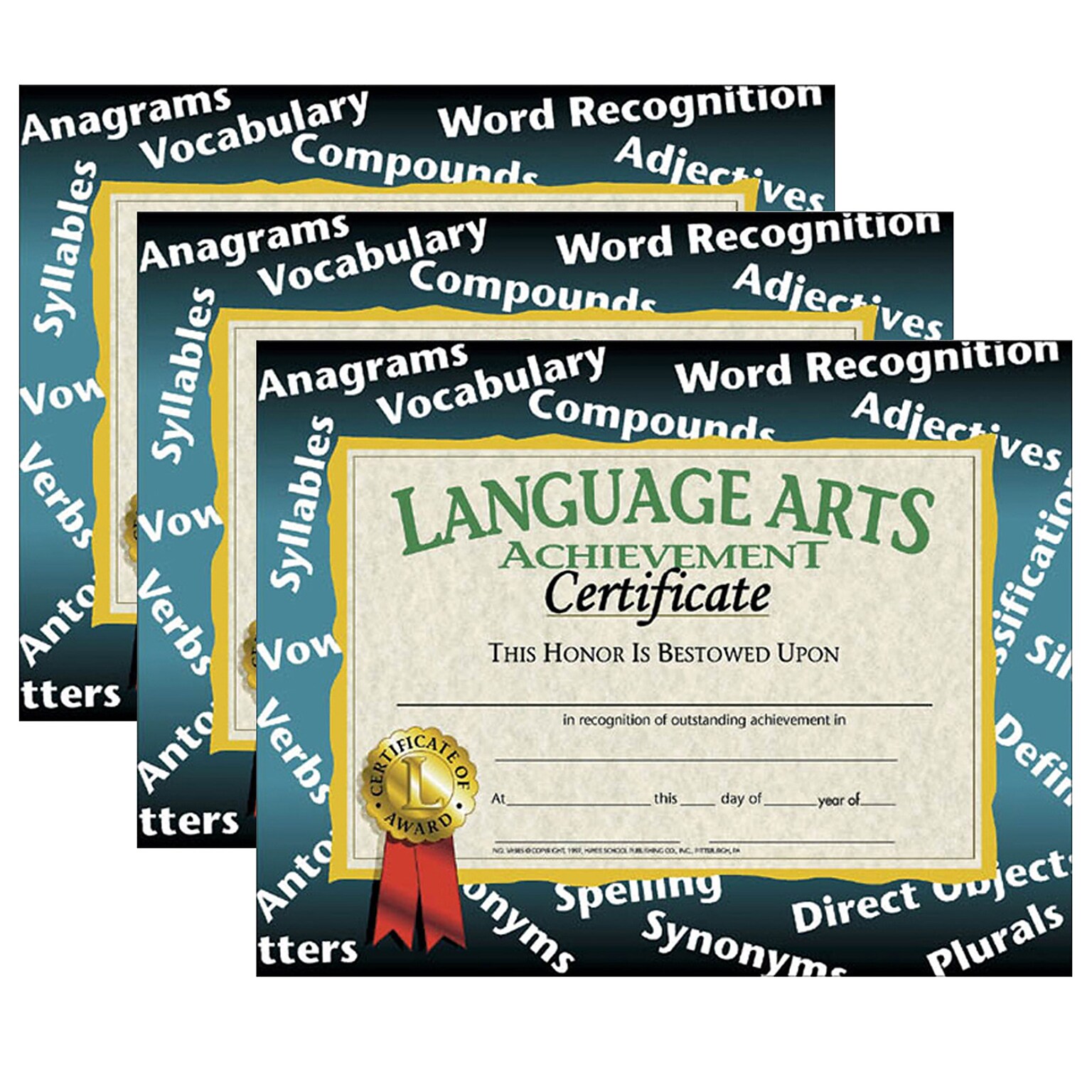 Hayes Publishing Language Arts Achievement Certificate, 30/Pack, 3/Bundle (H-VA585-3)
