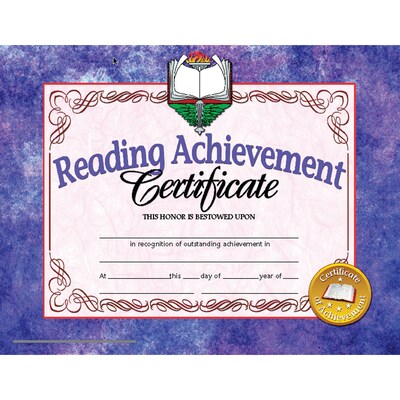 Hayes Publishing Reading Achievement Certificate, 30 Per Pack, 3 Packs (H-VA677-3)