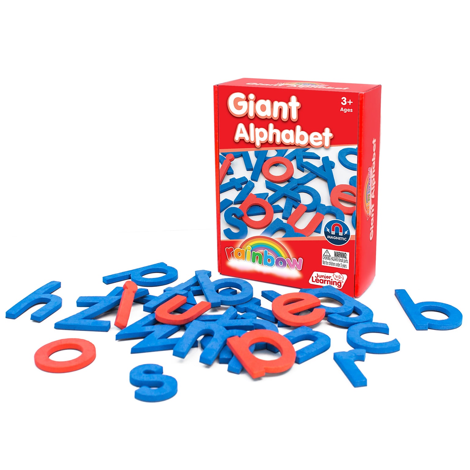 Junior Learning Rainbow Magnetic Giant Alphabet, Assorted Colors, 26 Pieces (JRL606)