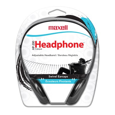 Maxell HP-200 Stereo Headphones, Black, 2/Pack (MAX190318-2)