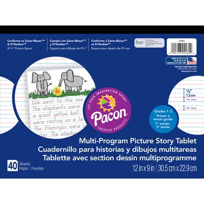 Pacon Multi-Program Handwriting Tablet, 40 Sheets, 6/Pack (PAC2484-6)