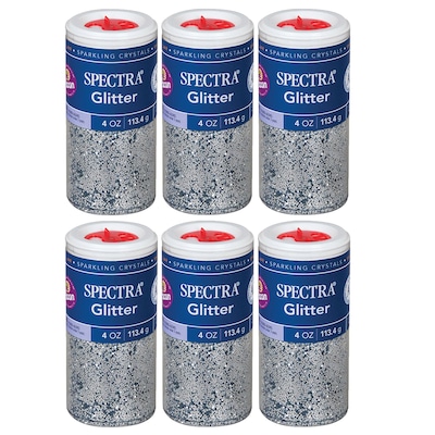 Spectra Glitter, Silver, 4 oz./Jar, 6 Jars (PAC91610-6)