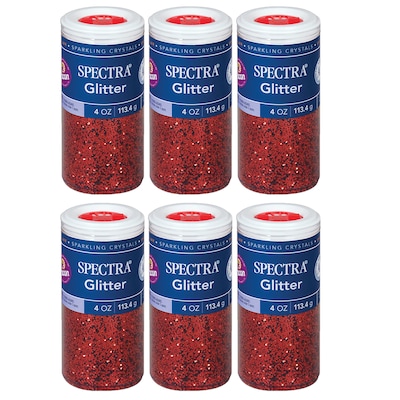 Spectra Glitter, Red, 4 oz./Jar, 6 Jars (PAC91640-6)