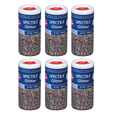 Spectra Glitter, Multi-Color, 4 oz./Jar, 6 Jars (PAC91690-6)