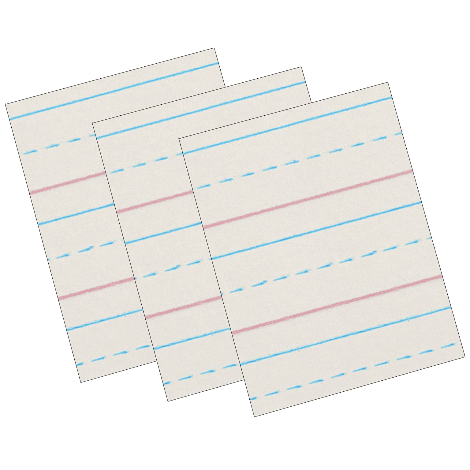Zaner-Bloser 8 x 10.5 Newsprint Handwriting Paper, 1/2 x 1/4 x 1/4 Ruled, 500 Sheets/Pack, 3 Packs (PACZP2613-3)