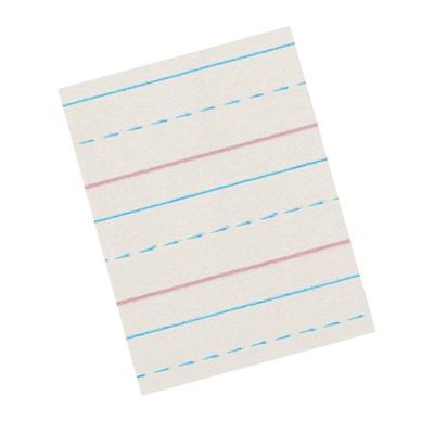Zaner-Bloser 8" x 10.5" Newsprint Handwriting Paper, 1/2" x 1/4" x 1/4" Ruled, 500 Sheets/Pack, 3 Packs (PACZP2613-3)