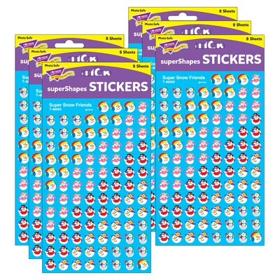 TREND Super Snow Friends superShapes Stickers, 800/Pack, 6 Packs (T-46065-6)