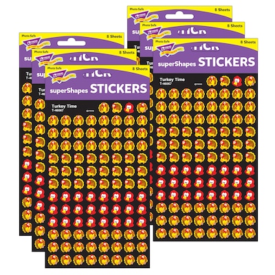 TREND Turkey Time superShapes Stickers, 800 Per Pack, 6 Packs (T-46067-6)