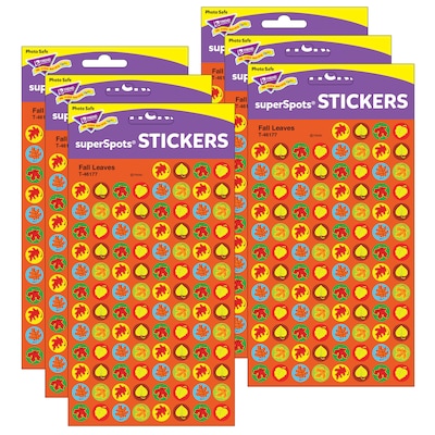 TREND Fall Leaves superSpots Stickers, 800 Per Pack, 6 Packs (T-46177-6)